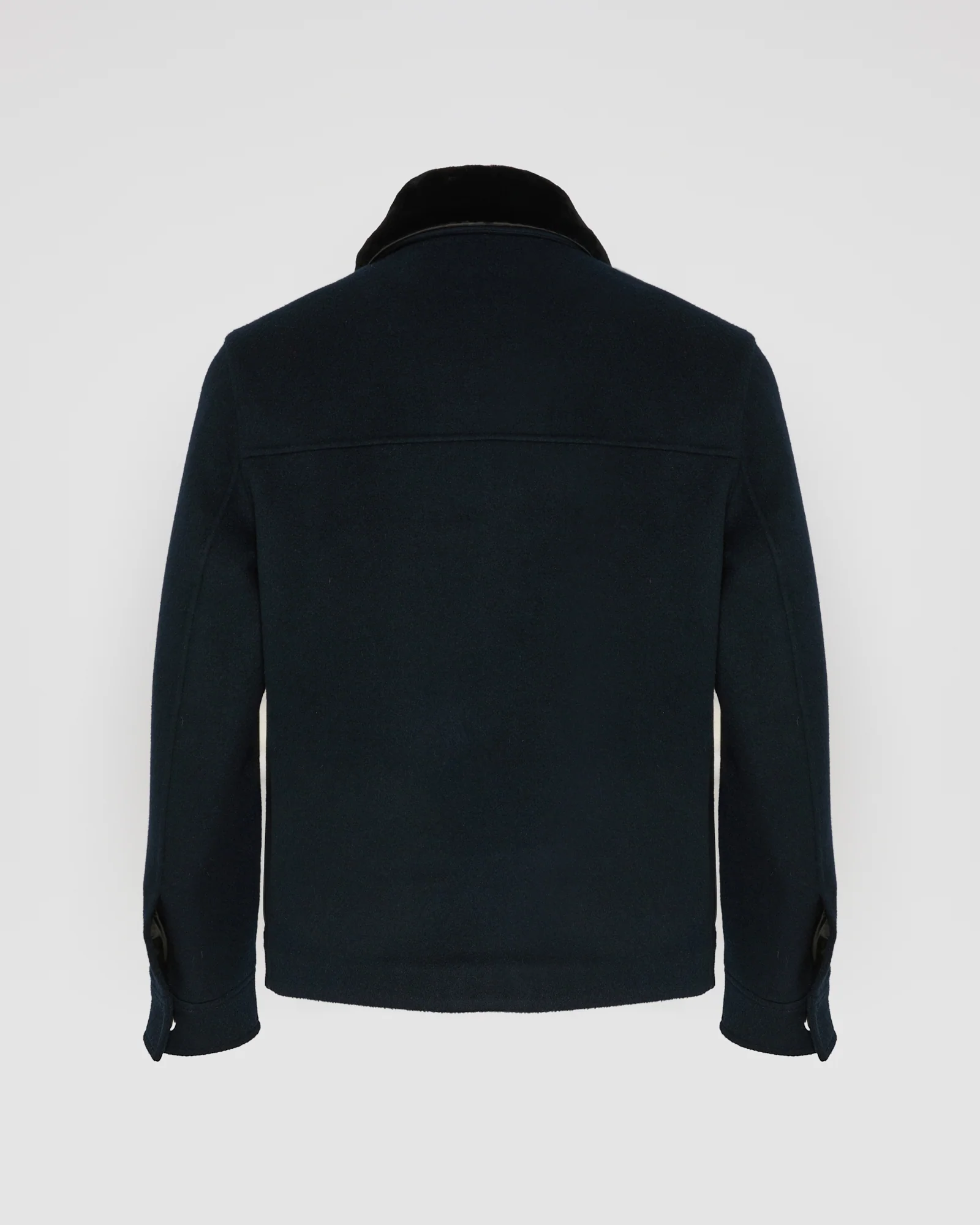 Veste en tissu double face laine et cachemire avec col amovible en fourrure de vison - Image 6