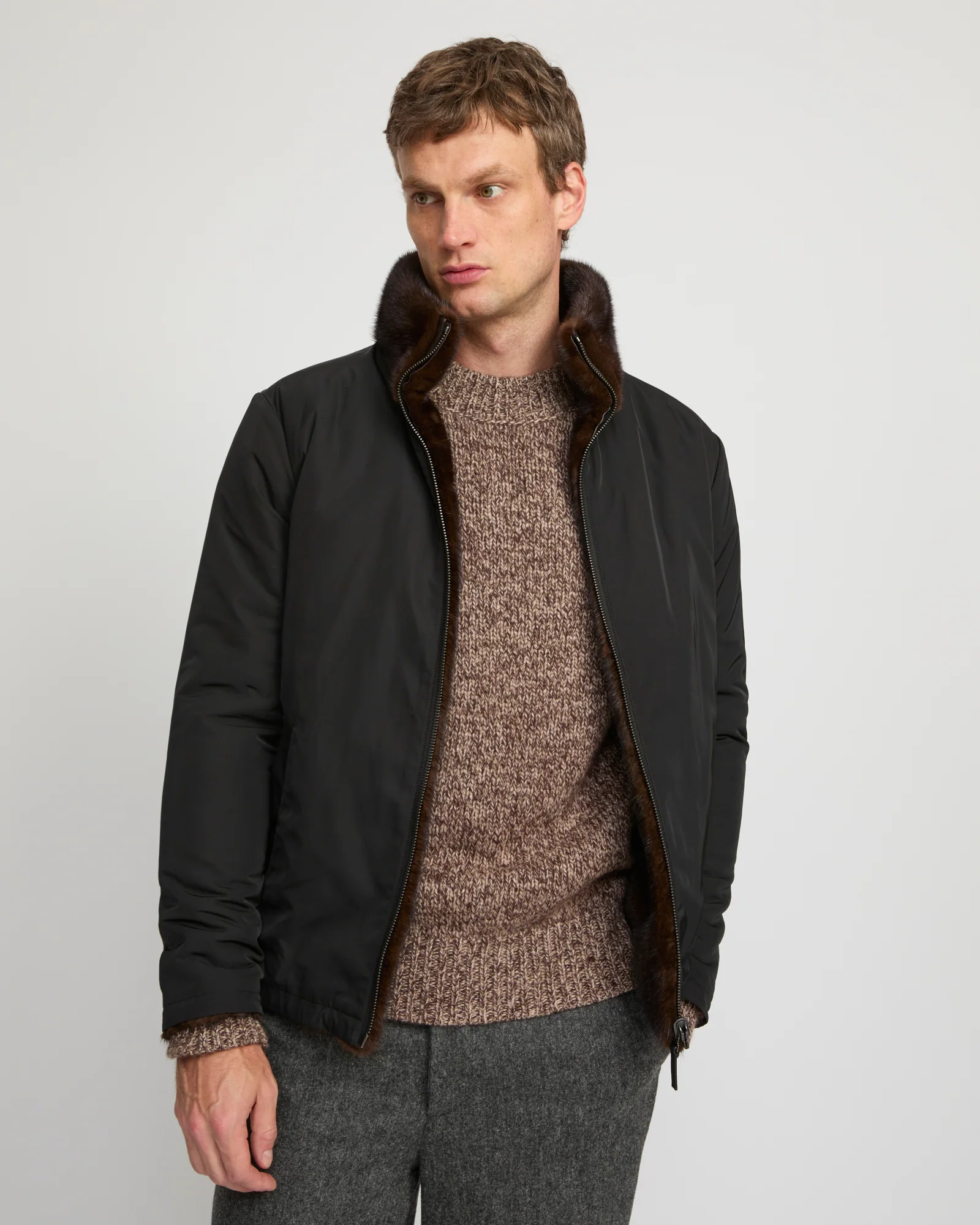 Veste fleece en fourrure de vison réversible - Image 3